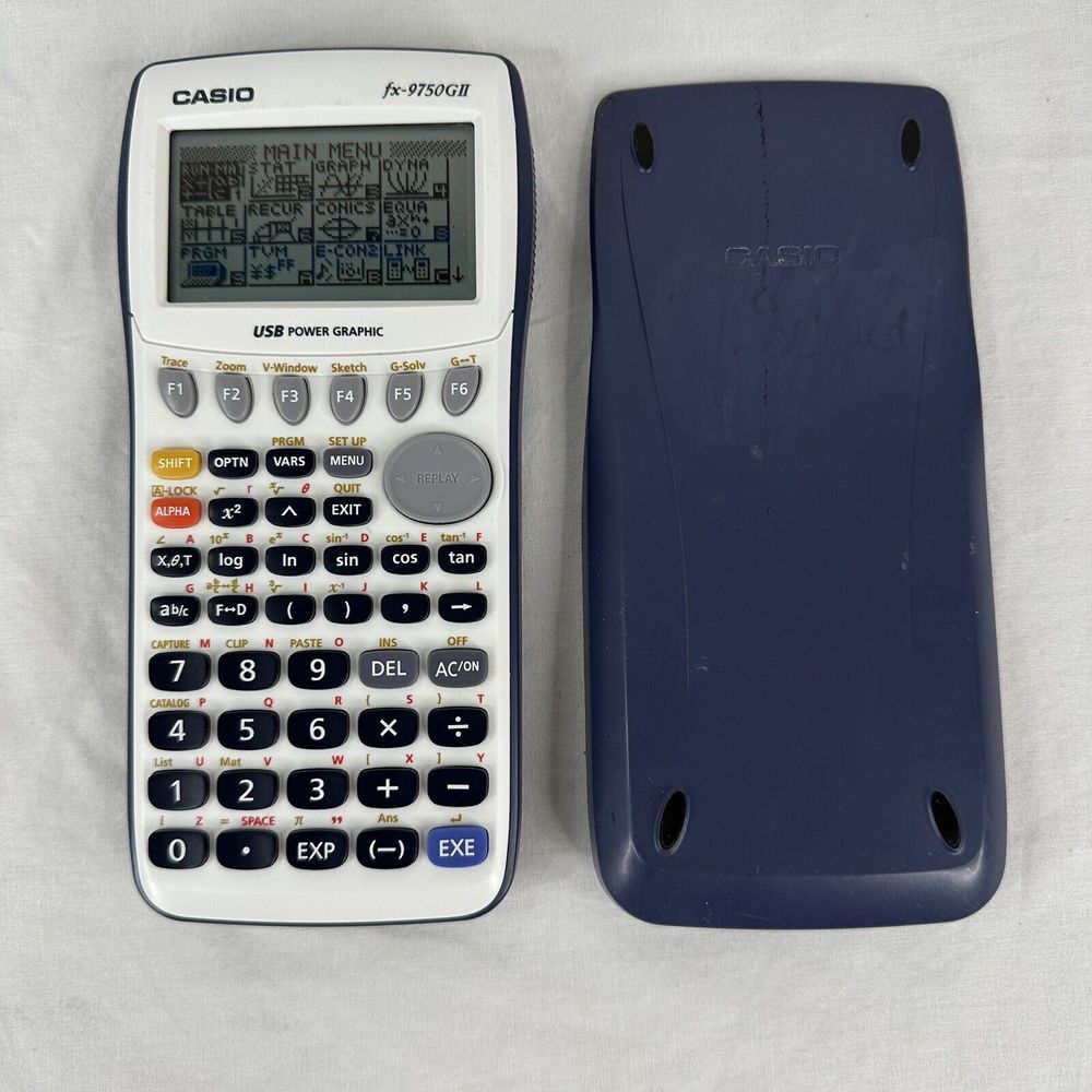 Casio FX-9750GII Graphing Calculator White With Cover Tested and Working Look